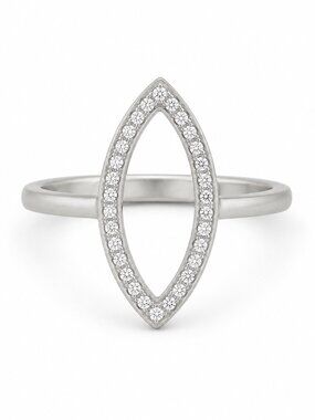 Freida Rothman Sterling Silver Marquise Negative Space Ring Size 7 $175 MSRP